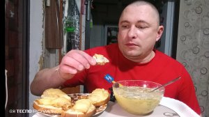 мукбанг/обжорыч/гороховый суп, бутерброды с красной рыбой/