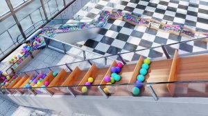 Шарики на эскалаторе  - Анимация бега по мрамору