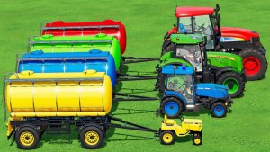 Мультики про Большие и Маленькие Трактора — Катаемся! Разноцветные Грузовики и Самосвалы для Детей!