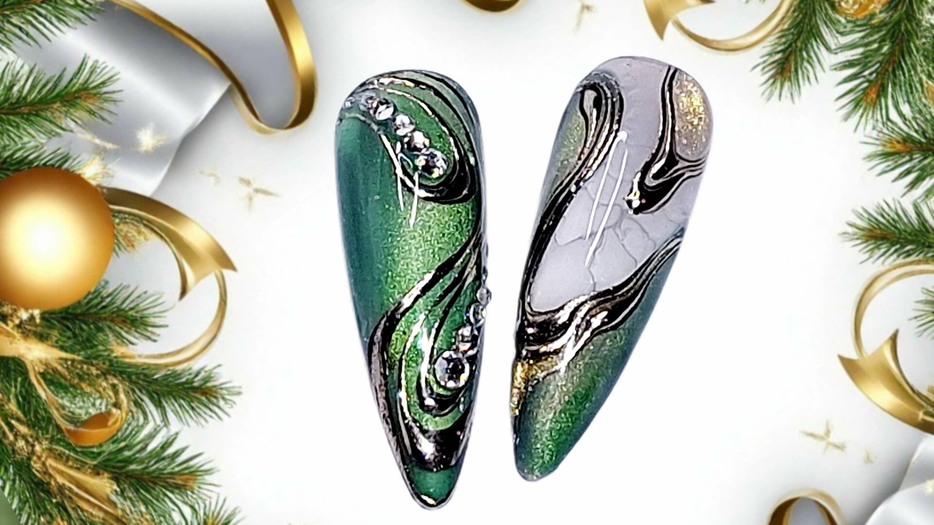 Зимний дизайн  к Новому Году. МК смотреть онлайн