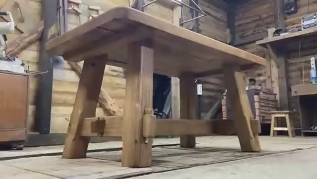 Стол из бревна.DIY A table made of logs. Oak 133 years old. Дуб 133 года