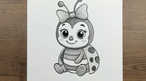 Как нарисовать Милую Божью Коровку простым карандашом, пошаговые инструкции