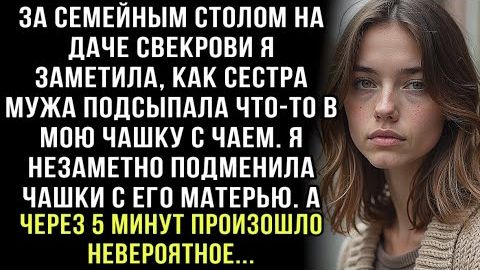 СЕСТРА МУЖА ЧТО-ТО ПОДСЫПАЛА В МОЙ ЧАЙ. Я ПОМЕНЯЛА ЧАШКИ СО СВЕКРОВЬЮ. А ЧЕРЕЗ 5 МИНУТ СЛУЧИЛОСЬ... смотреть онлайн