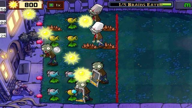 Прохожу "Я зомбирую" в PVZ 1