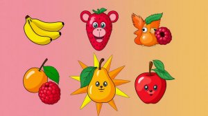 Мультики для детей, пазл из фруктов