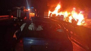 Три человека погибли в огненном ДТП с грузовиком в Ульяновской области