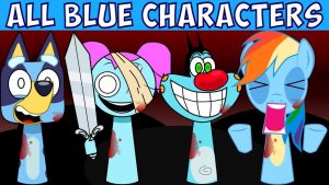 ВСЕ СИНИЕ OC-ПЕРСОНАЖИ ИЗ SPRUNKI WENDA TREATMENT: ЛЁД И ЯРЬ В КАЖДОМ БИТЕ 🎧💙🔥👤💥🎶💀