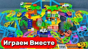 АСМР ГОНОЧНАЯ ТРАССА С МАШИНКАМИ ДЛЯ ДЕТЕЙ 🚘 СТРОИМ ВМЕСТЕ И ЗАПУСКАЕМ ГОНОЧНЫЕ МАШИНКИ