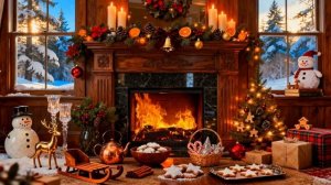 Джаз + Камин. Уютный Зимний Камин и Спокойный Фоновый Джаз. Новогоднее Настроение