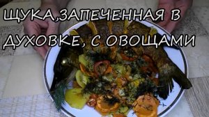 ЩУКА ,ЗАПЕЧЕННАЯ В ДУХОВКЕ , С ОВОЩАМИ