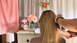 ASMR Pink Salon | Hair brushing, hair straightening and hair curling | Real Person ASMR NO TALKING