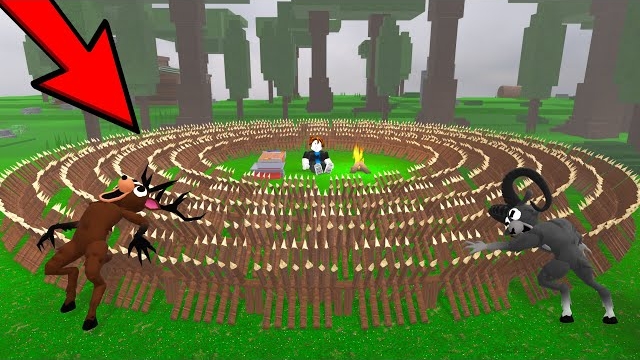 База из шипов в игре «99 ночей в лесу» Анимация Роблокс