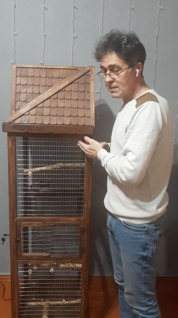 Клетка для птиц. Форма крыши и её размеры. смотреть онлайн