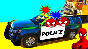 Мультфильмы про машинки. Пожарные и полицейские машины для детей. Монстр-трек и танк для супергероев