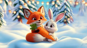 Рыжая лисичка в зимнем лесу 🎶 Добрая песенка. Зимняя сказка. Мультик для детей 0+