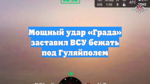 Мощный удар «Града» заставил ВСУ бежать под Гуляйполем