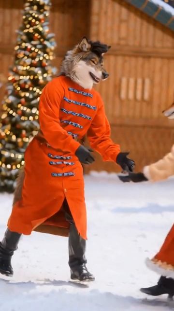 Новогодний танец волка и лисы на ярмарке | Зимняя сказка смотреть онлайн