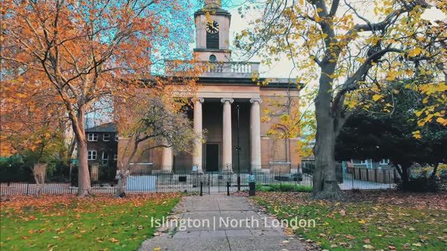 🍁🇬🇧 Утренняя прогулка по осеннему Лондону🍁  от Ислингтона до Холлоуэя 4K