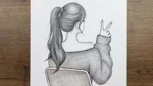 Как нарисовать Девушку, сидящую на стуле - Простые рисунки карандашом