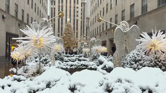 Прогулка по Манхэттену Нью-Йорк Снегопад Белоснежное Рождество Нью-Йорк Нью-Йорк