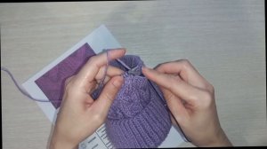 Шапка с косами спицами.Подробный МК.