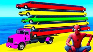 Мультфильмы про машинки. ДЛИННАЯ МАШИНА НА ГРУЗОВИКЕ. Супергерои для детей. Мультики для малышей.