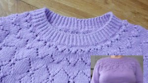 Сиреневая кофточка круглой кокеткой ч. 3.