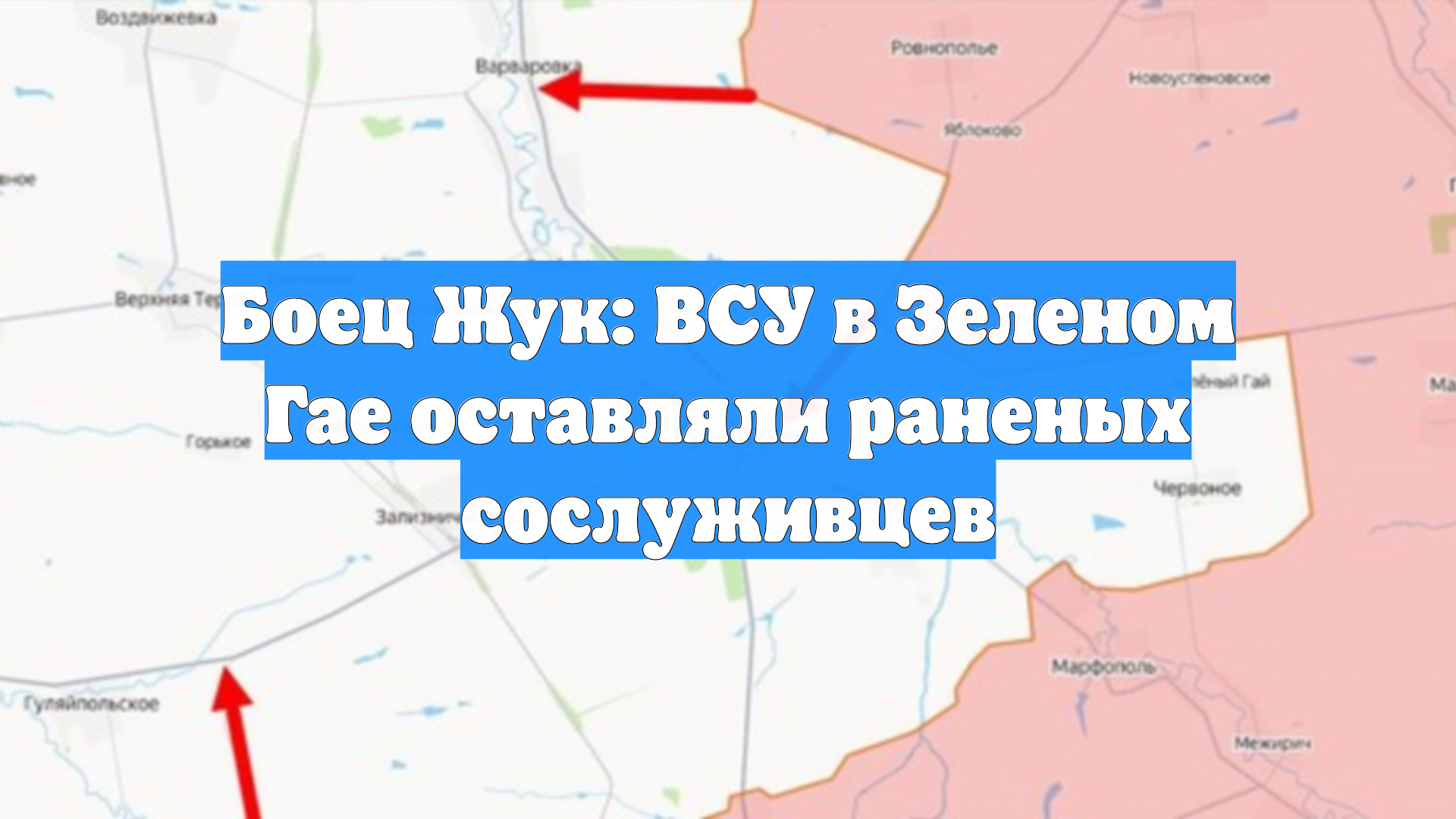 Боец Жук: ВСУ в Зеленом Гае оставляли раненых сослуживцев