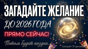 Загадайте Желание до 2026 года. Прямо сейчас! Потом будет поздно. ( Новогоднее желание на 2026 год )