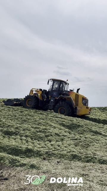  Уплотнитель силоса для фронтального погрузчика в работе