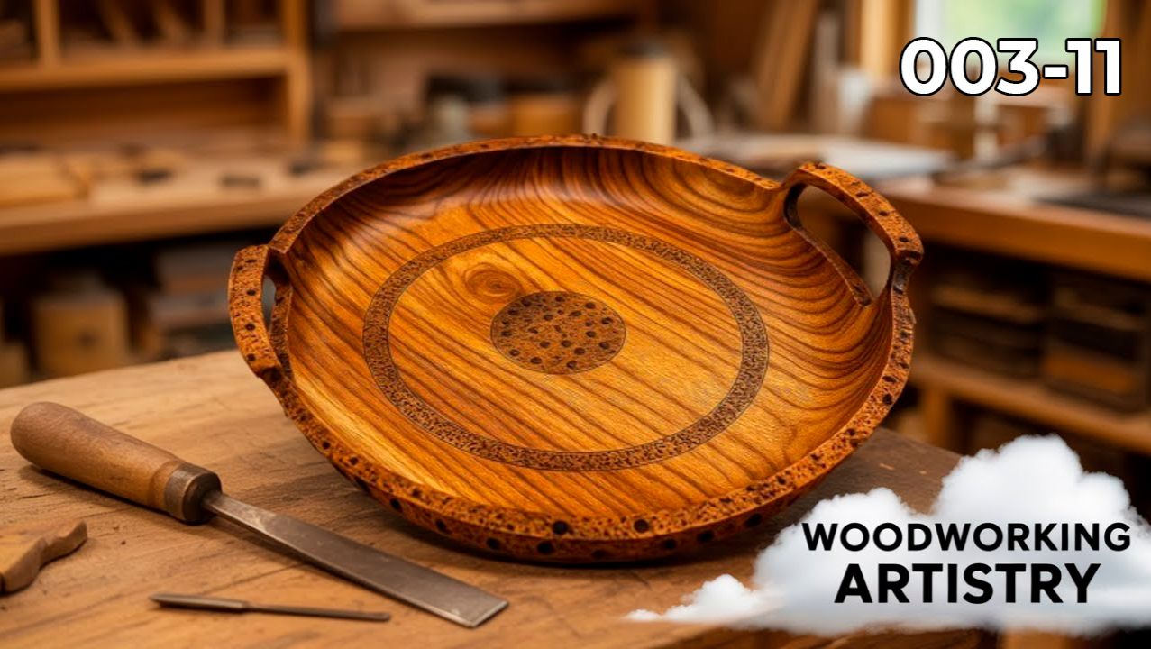 Токарка по дереву для начинающих Поднос из дерева Уроки токарки по дереву №003_11 смотреть онлайн