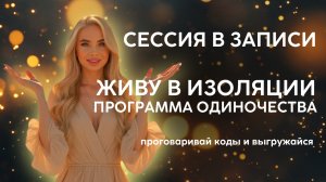 Проработка программы одиночества. Живу в изоляции