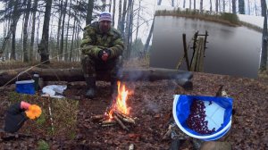 Декабрьский ПВД на озера | Мороженая клюква | Бобровая стройка | Обед у костра