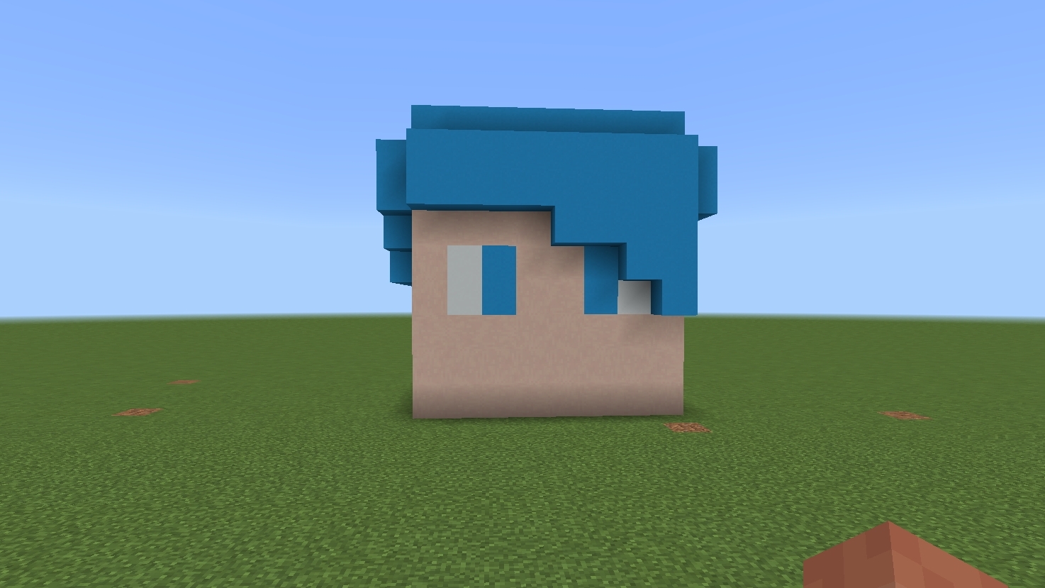 Я построил свою голову в майнкрафте
