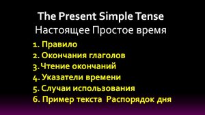 The Present Simple Tense