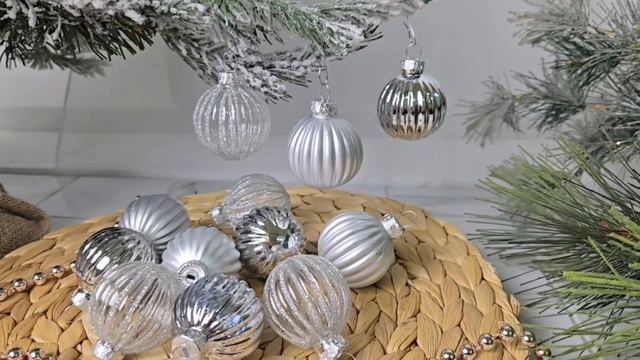 Набор стеклянных ёлочных шаров КЛАССИЧЕСКОЕ СЕРЕБРИСТОЕ МЕРЦАНИЕ, 4 см, 12 шт., ABR707010