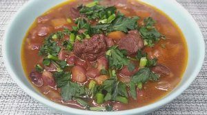 Фасоль с мясом в скороварке быстро без замачивания🥘