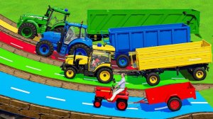МУЛЬТИКИ ПРО МАШИНКИ НА ФЕРМЕ ДЛЯ ДЕТЕЙ КАТАЕМСЯ НА ГРУЗОВИКАХ И РАЗНОЦВЕТНЫХ ТРАКТОРАХ ДЛЯ ДЕТЕЙ