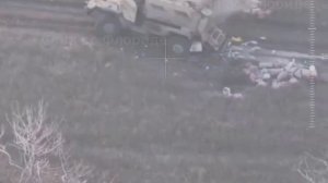 Война дронов №165. Уничтожение бронеавтомобиля ВСУ.