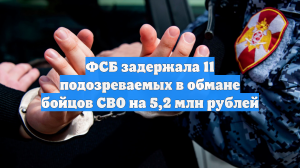 ФСБ задержала 11 подозреваемых в обмане бойцов СВО на 5,2 млн рублей