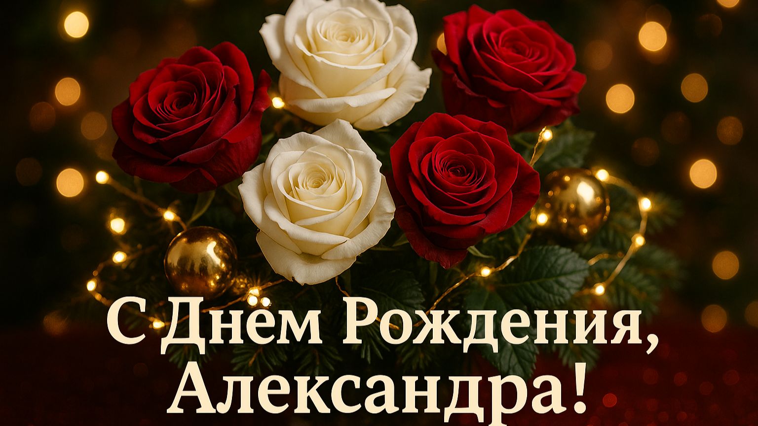 Александра, с днём рождения!(Лепестки Роз) смотреть онлайн