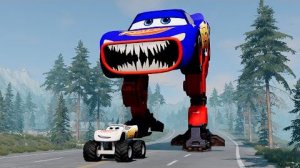 Эпический побег из Молнии Маккуина, Пожирателя роботов, Пожирателя Мака Пожирателя Мэтр BeamNG.Drive