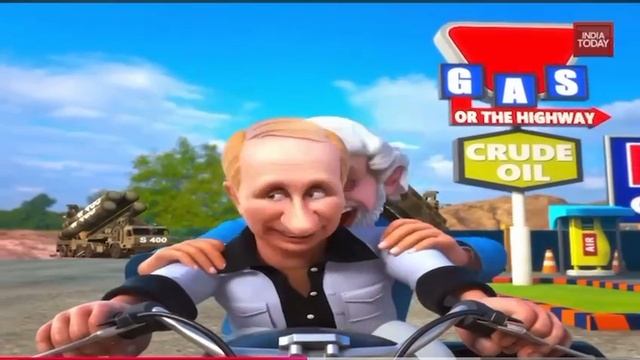 Мультфильм с Путиным и Моди, показывают на индийском телеканале