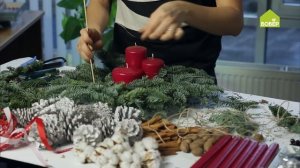 Новогодняя композиция из еловых веток. Декор дома к Новому году и Рождеству _ Телеканал «Бобёр»