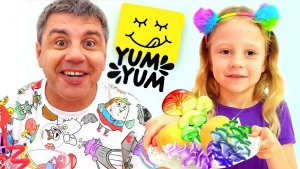 Настя учится  готовить папе необычную еду. Полезное видео для детей