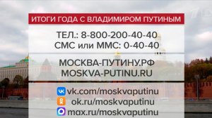 Прием обращений на "Итоги года с Владимиром Путиным" будет вестись вплоть до окончания программы.