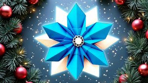 Как красиво сделать снежинку из бумаги ❄️ Простая Снежинка оригами