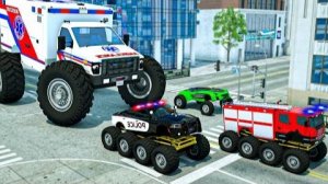 Monster Wheels против полицейских машин - Герои колесного города (WCH) - Мультфильм