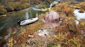4 ДНЯ В ТАЙГЕ С БАТЕЙ. ЖИВЁМ В ПАЛАТКЕ НА ОСТРОВЕ. ОСЕННИЙ ПРОМЫСЕЛ. ЗАДАЛИСЬ В ГЛУШЬ. Часть 1