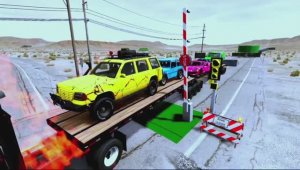 Мультфильм про гоночные машинки: прыжки и лава. МАШИНКИ ПРОТИВ ПОЕЗДА.